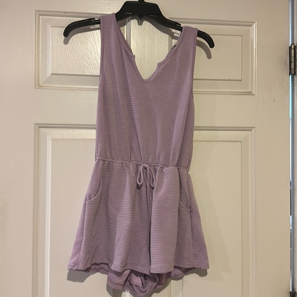 Saints and Hearts “Lavender” Ribbed Romper - Picture 1 of 4